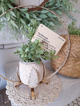 Load image into Gallery viewer, Vintage Metal Floral Arrangement Holder | White Ring Plant Display Stand