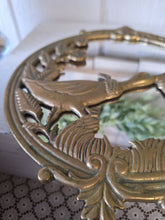Load image into Gallery viewer, Vintage Solid Brass Goose Round Mirror | Ornate Floral Wall Mirror