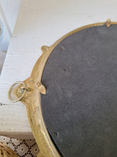 Load image into Gallery viewer, Vintage Solid Brass Goose Round Mirror | Ornate Floral Wall Mirror