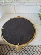 Load image into Gallery viewer, Vintage Solid Brass Goose Round Mirror | Ornate Floral Wall Mirror