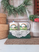 Load image into Gallery viewer, Vintage Otagiri Spring Rainbow Dot Ceramic Sugar Dish & Creamer Pitcher - Set of 2