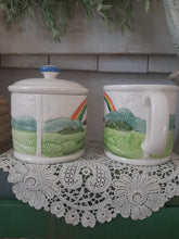 Load image into Gallery viewer, Vintage Otagiri Spring Rainbow Dot Ceramic Sugar Dish & Creamer Pitcher - Set of 2