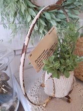 Load image into Gallery viewer, Vintage Metal Floral Arrangement Holder | White Ring Plant Display Stand
