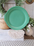 Vintage Vistosa Green Platter by Taylor Smith & Taylor Co. USA | Scalloped Floral Serving Platter