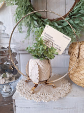 Load image into Gallery viewer, Vintage Metal Floral Arrangement Holder | White Ring Plant Display Stand
