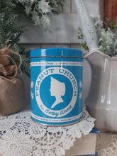 Load image into Gallery viewer, Vintage Blue Betty Anne Peanut Crunch Metal Advertisement Tin
