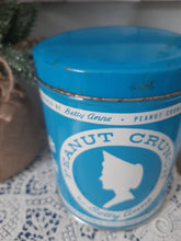 Load image into Gallery viewer, Vintage Blue Betty Anne Peanut Crunch Metal Advertisement Tin
