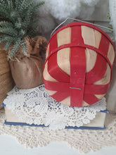 Load image into Gallery viewer, Vintage Red and Natural Wood Small Orchard Basket
