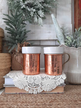 Load image into Gallery viewer, Vintage White Ceramic Insulated Metal Copper Mugs - Set of 2 - Made in Korea
