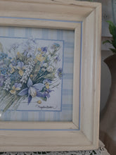 Load image into Gallery viewer, Small Marjolein Bastin Framed Cottagecore Blue Floral Bouquet Print
