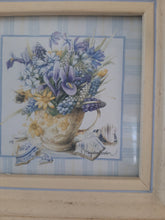 Load image into Gallery viewer, Small Marjolein Bastin Framed Cottagecore Blue Floral Print
