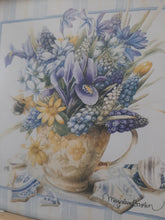 Load image into Gallery viewer, Small Marjolein Bastin Framed Cottagecore Blue Floral Print
