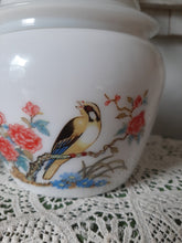 Load image into Gallery viewer, Vintage Yellow Bird White Milk Glass Storage Jar - Made by Avon
