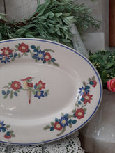 Load image into Gallery viewer, Vintage Shenango Ivory Floral Parrot Bird Restaurantware Platter
