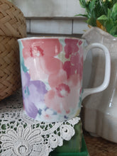 Load image into Gallery viewer, Vintage Cottagecore Otagiri Watercolor Style Pink Lavendar and Yellow Floral Flower Mug
