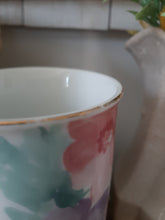Load image into Gallery viewer, Vintage Cottagecore Otagiri Watercolor Style Pink Lavendar and Yellow Floral Flower Mug

