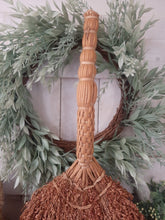 Load image into Gallery viewer, Vintage Woven Dried Floral Hearth Broom
